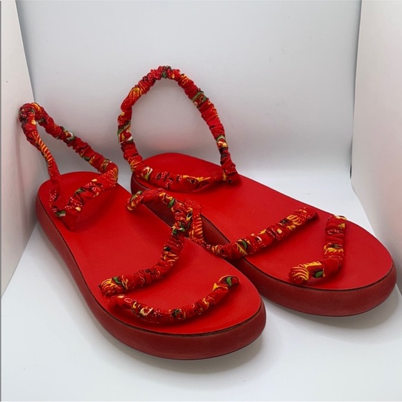 Ancient Greek Sandals Shoes - Ancient Greek Red Women's Sandals